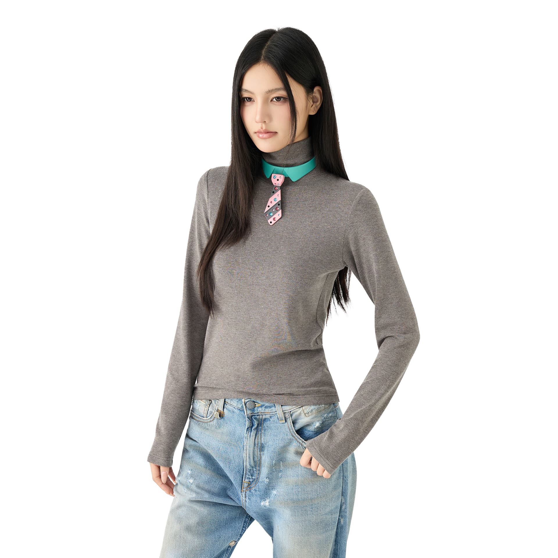 GOLFCROSS Basic Turtleneck Long Sleeve Tee