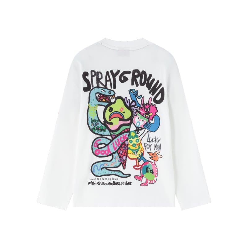 Sprayground x Maruko Shark Logo Long Sleeve Tee
