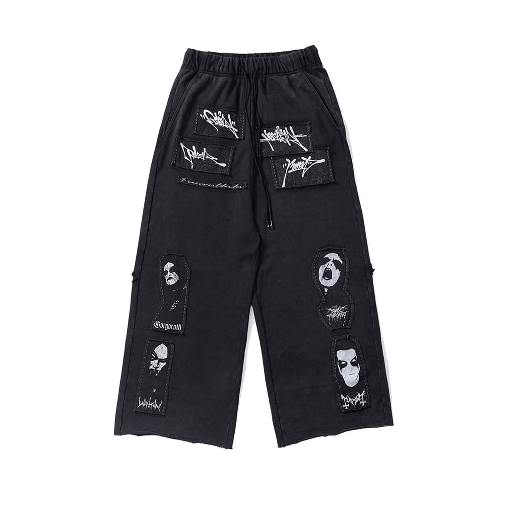 FREE WORLD ORDER Patch Print Washed Sweatpants