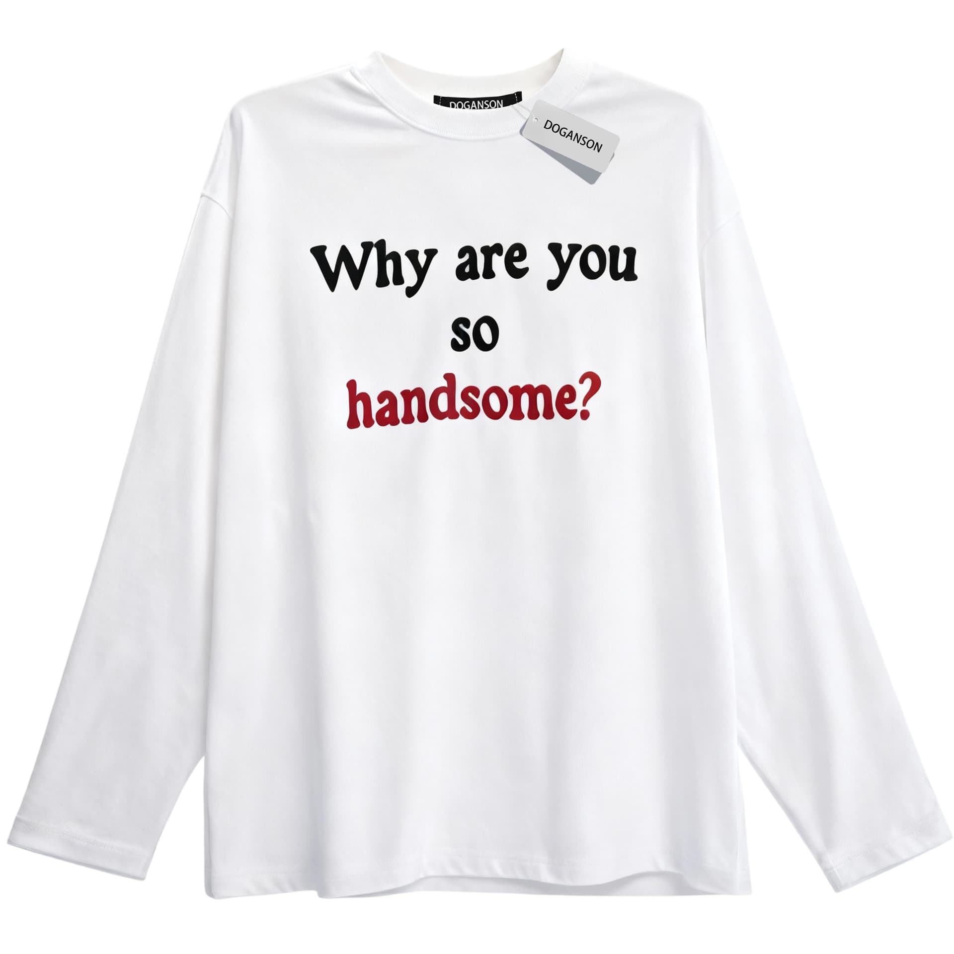DOGANSON Vintage Colorblock Letter Print Long Sleeve Tee