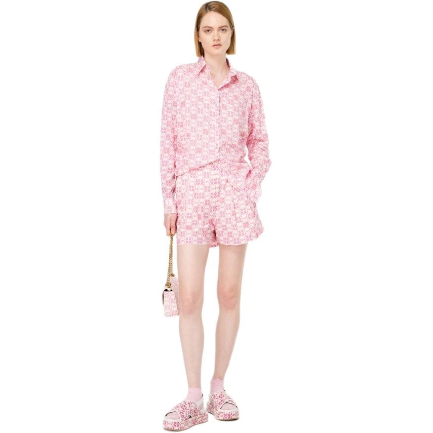 PINKO Muslin Shorts Monogram Embroidery