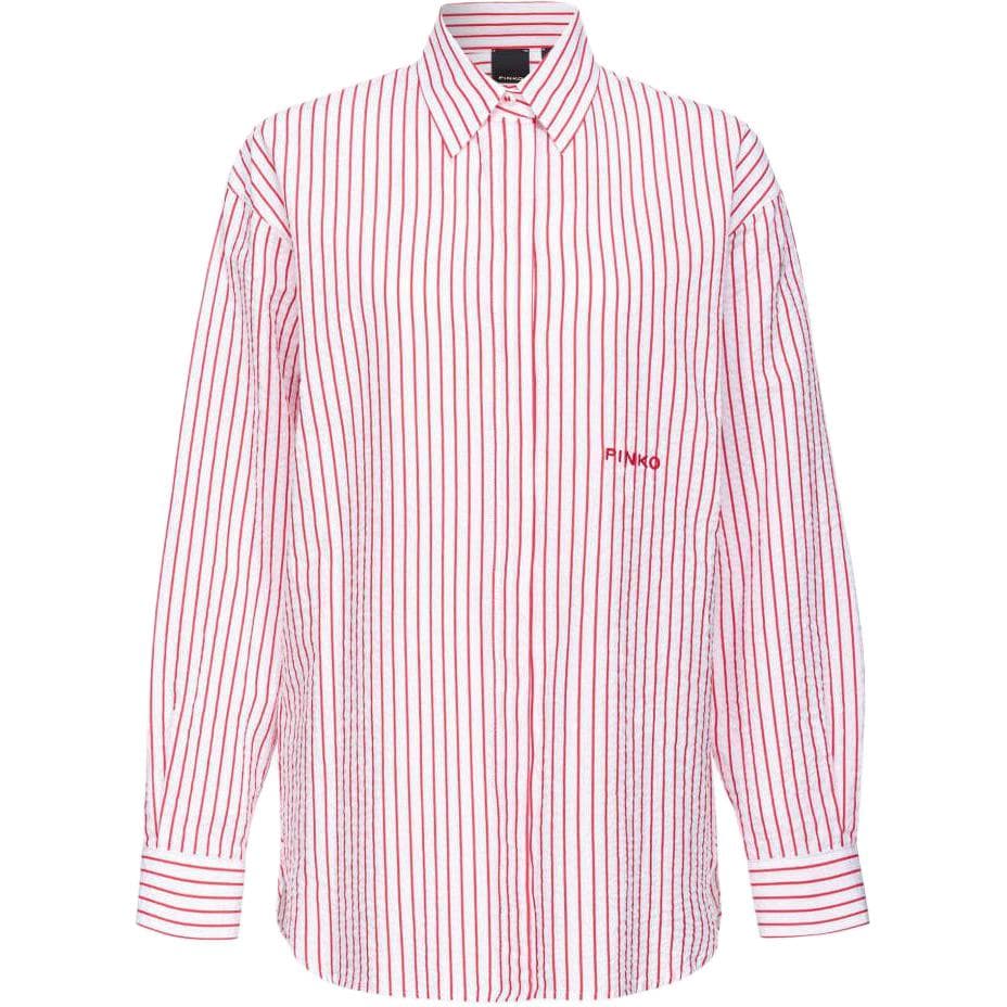 PINKO SS24 Striped Seersucker Shirt
