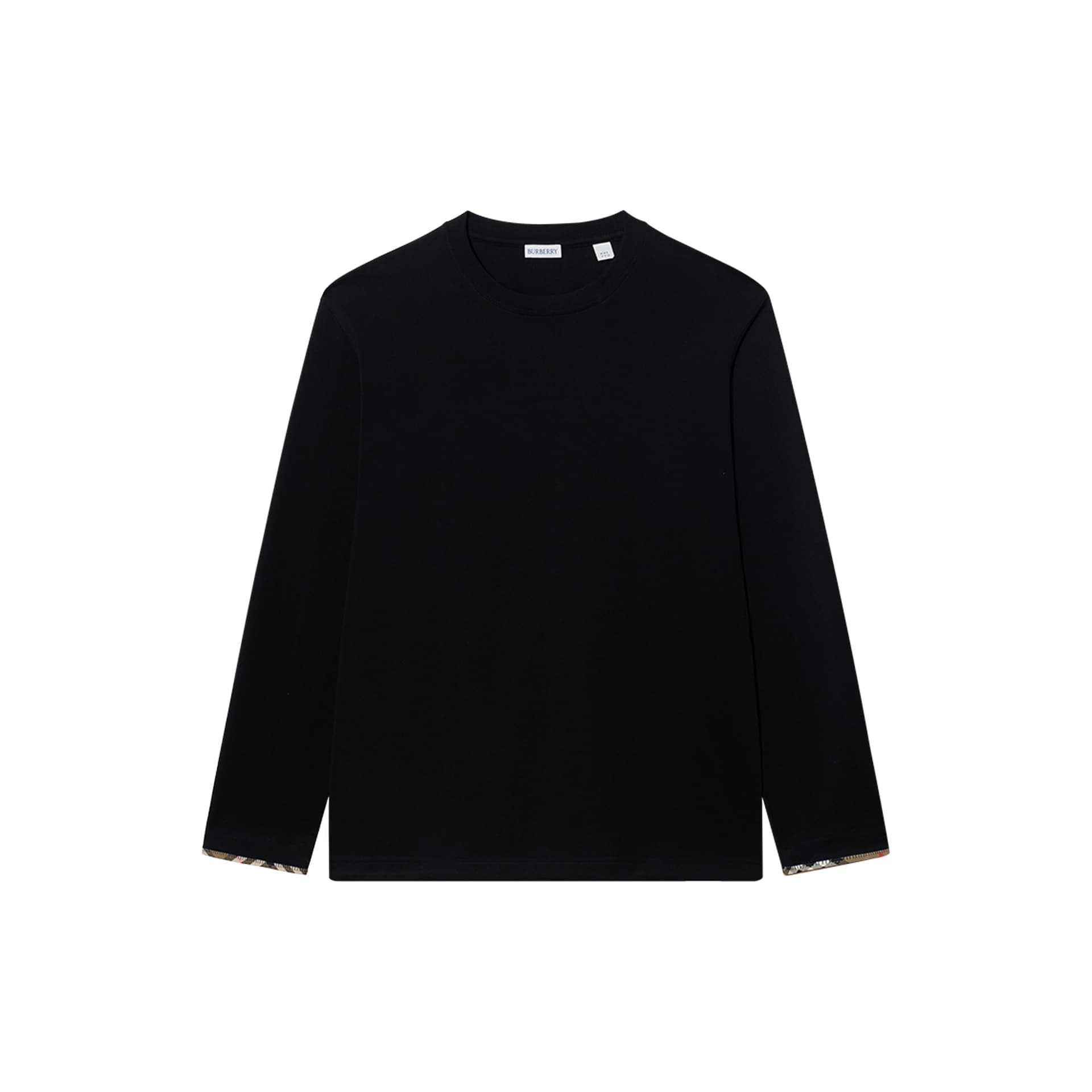 Burberry Checked Crewneck Long Sleeve Tee