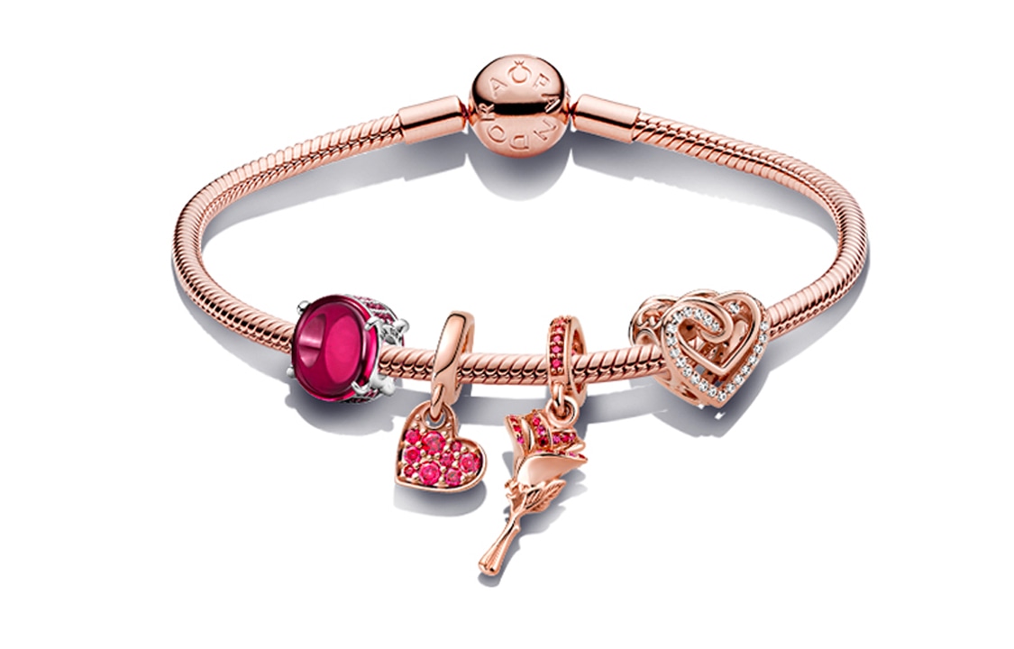 Pandora/潘多拉 Pandora Rose Gold Heart Bracelet Set