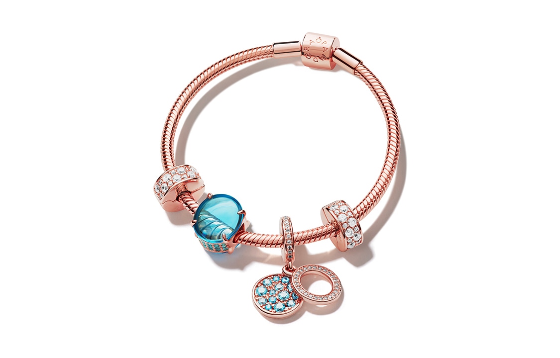 Pandora/潘多拉 Pandora Rose Lake Blue Bracelet Set