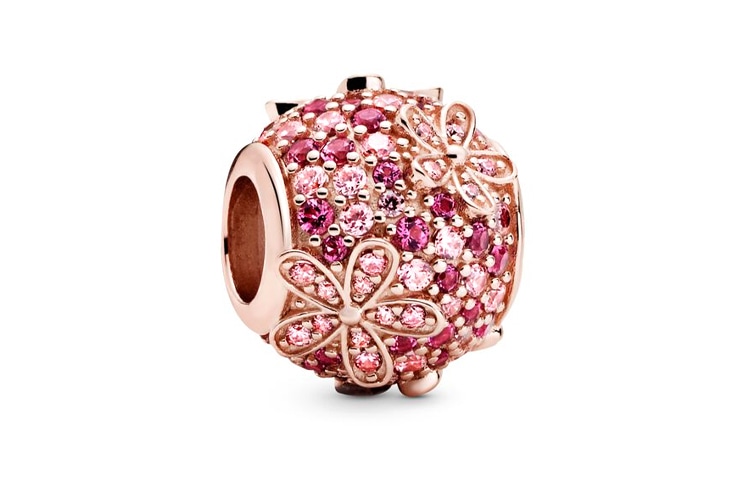 Pandora/潘多拉 Pandora Pavé Daisy Charm Pink