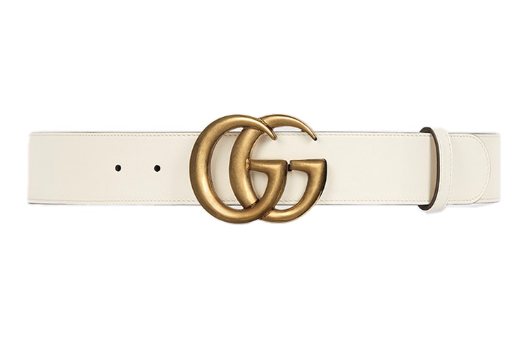 GUCCI/古驰 Gucci Double G Belt White