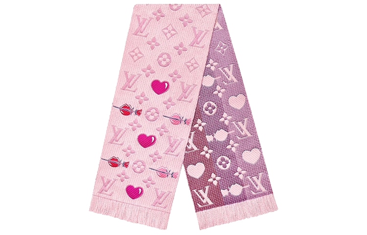 LOUIS VUITTON/路易威登 Louis Vuitton Logomania La Folie Scarf Pink