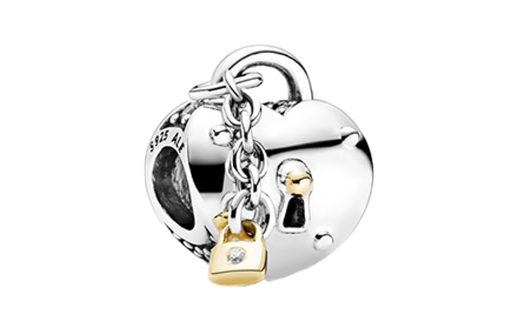 Pandora/潘多拉 Pandora Two-Tone Heart Lock Charm