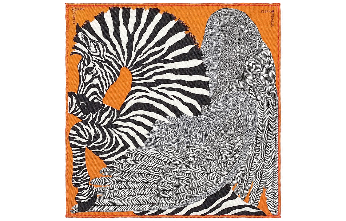 HERMES/爱马仕 Hermes Pegasus Scarf Orange