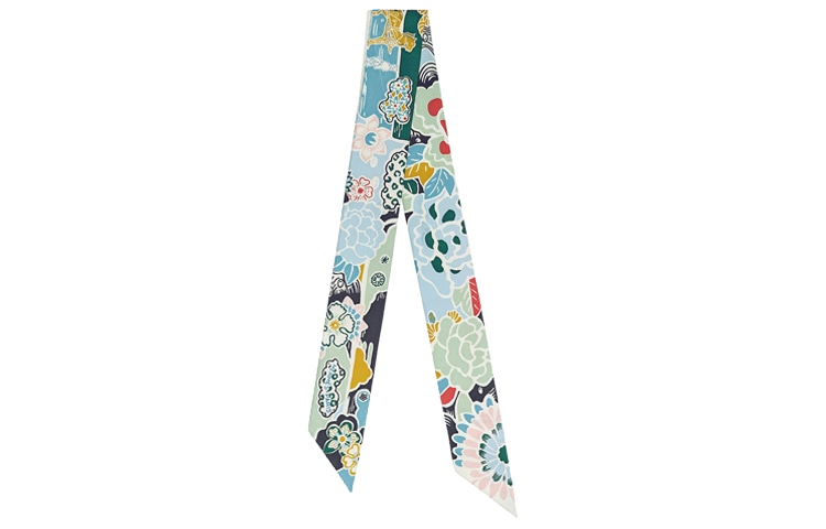 HERMES/爱马仕 Hermes Twilly Floral Print Navy