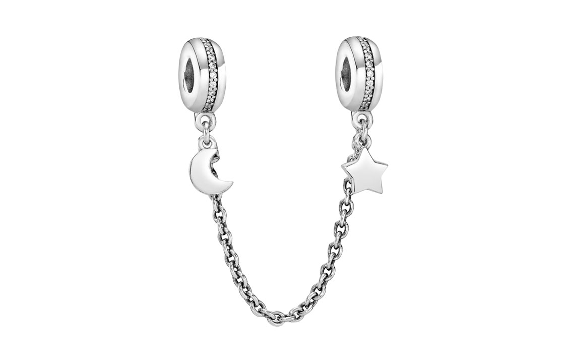 Pandora/潘多拉 Pandora Crescent Star Safety Chain Charm