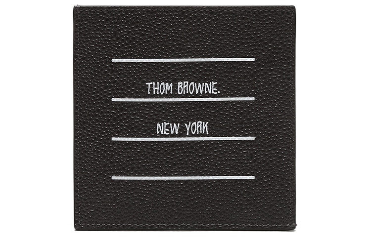 Thom Browne Leather Card Holder Charcoal