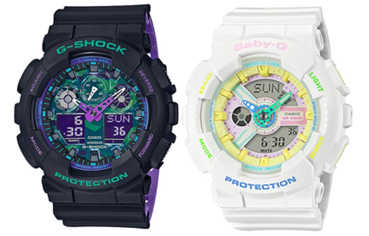 CASIO/卡西欧 Casio G-Shock GA-100BL-1A & Baby-G BA-110TM-7A