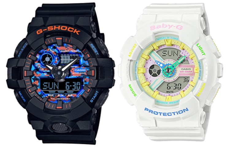 CASIO/卡西欧 Casio G-Shock GA-700CT-1APR & Baby-G BA-110TM-7A