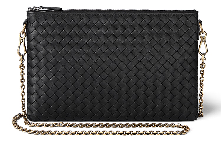 Bottega Veneta/葆蝶家 Bottega Veneta BV Woven Chain Bag Black