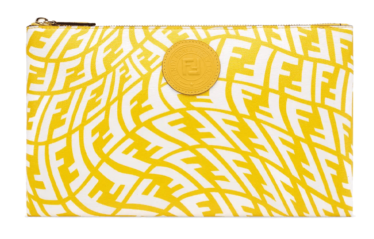 FENDI/芬迪 Fendi Medium Canvas Clutch Yellow