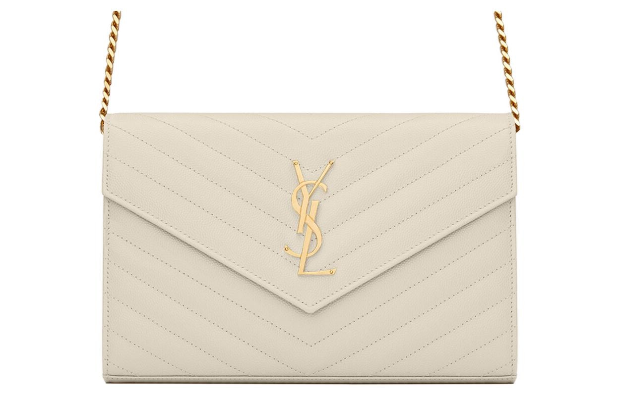 SAINT LAURENT/圣罗兰 Saint Laurent Cassandre Quilted Leather Bag White