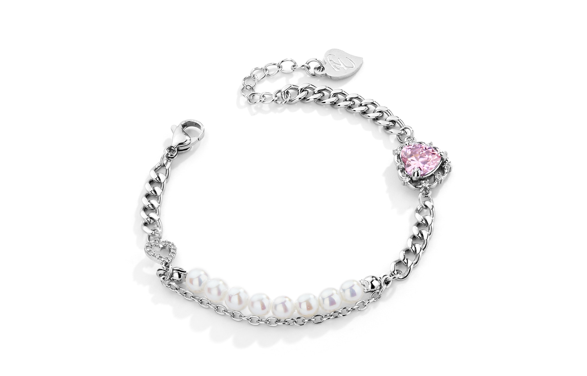 ENFANTIN Pink Heart Pearl Bracelet