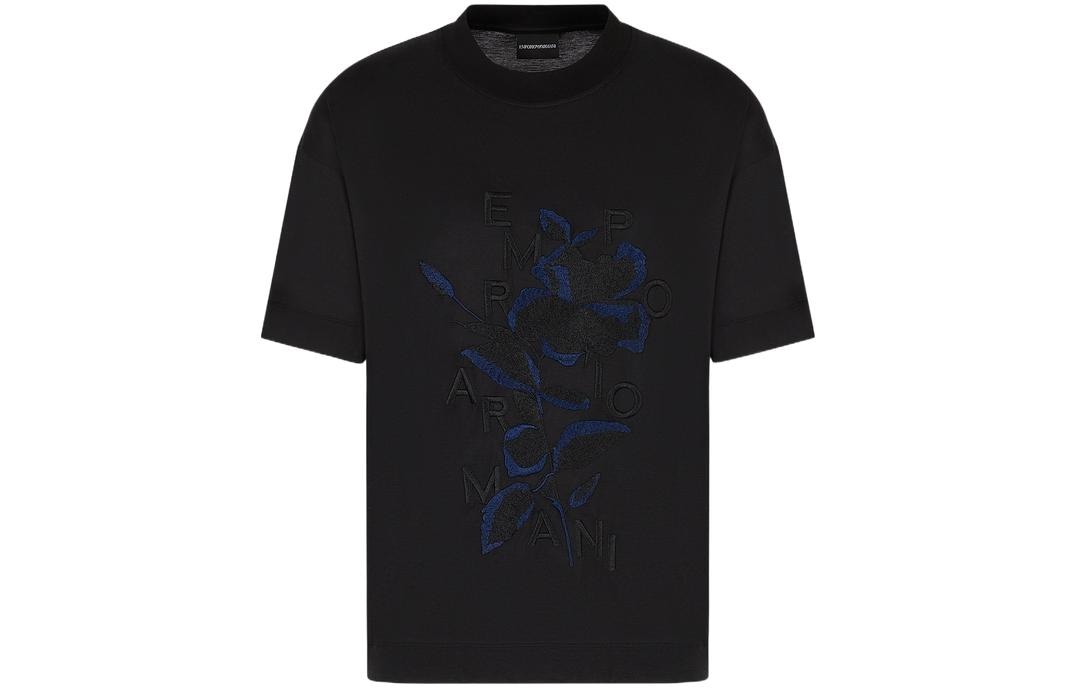 EMPORIO ARMANI/阿玛尼 Emporio Armani SS23 Letter Print T-Shirt Black