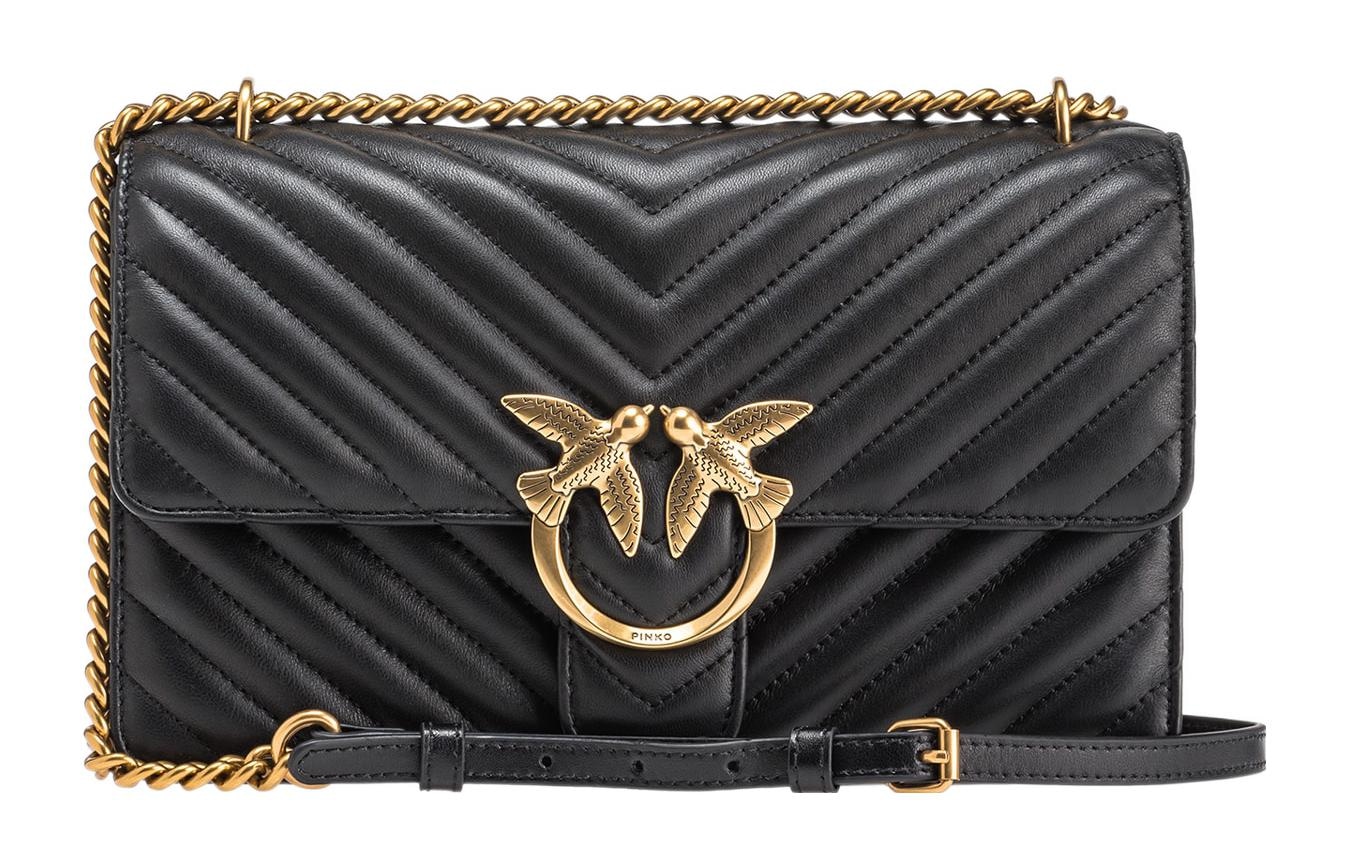 PINKO Napa Quilted Shoulder Bag Black