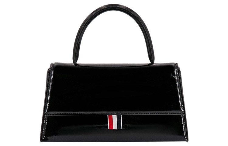 Thom Browne Leather Tote Bag Black