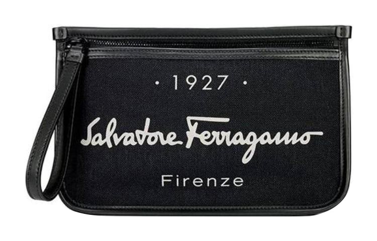 FERRAGAMO/菲拉格慕 Ferragamo Logo Print Clutch Black