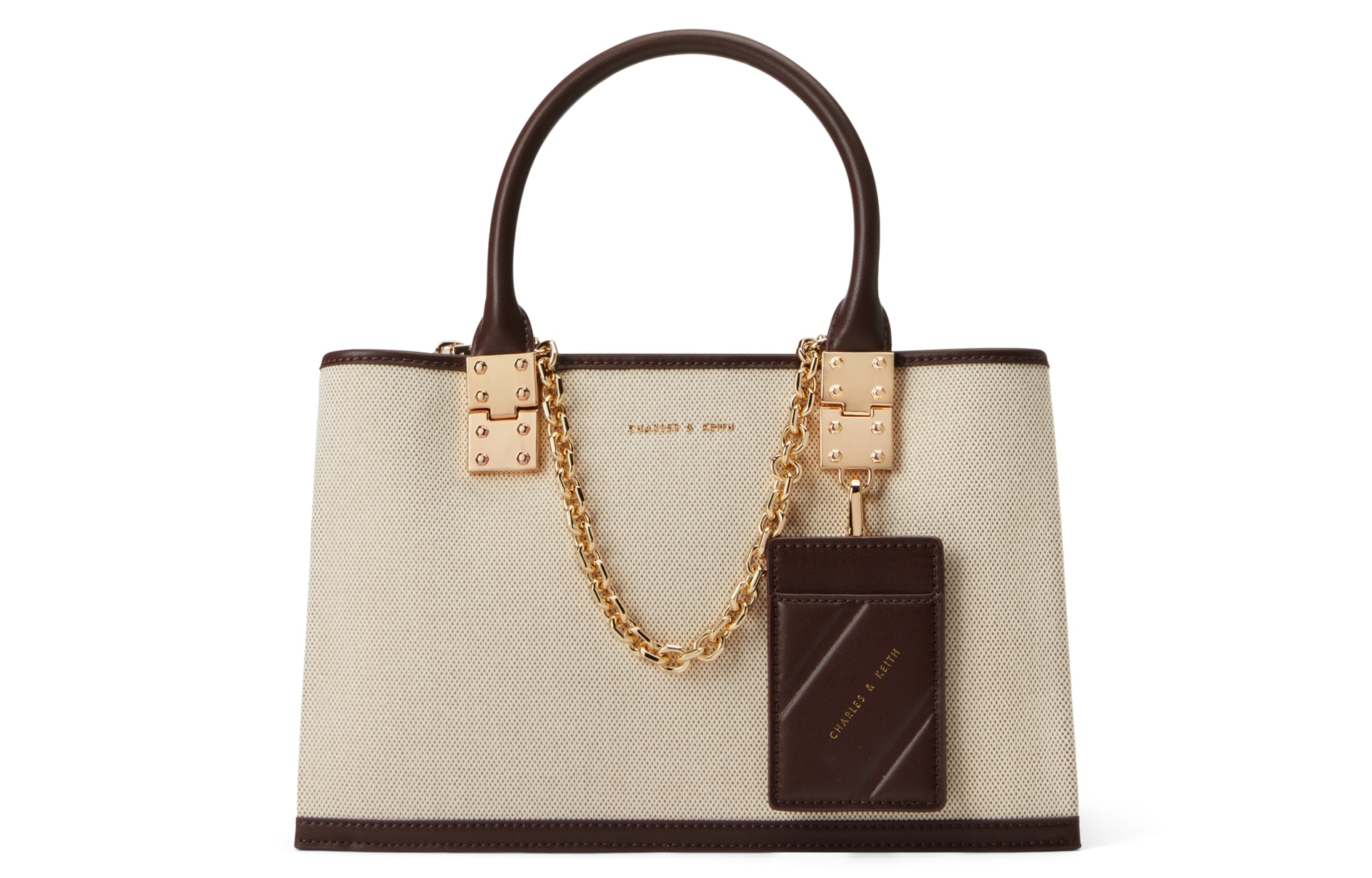 CHARLES&KEITH Charles & Keith Kelly Bag Dark Brown/Beige