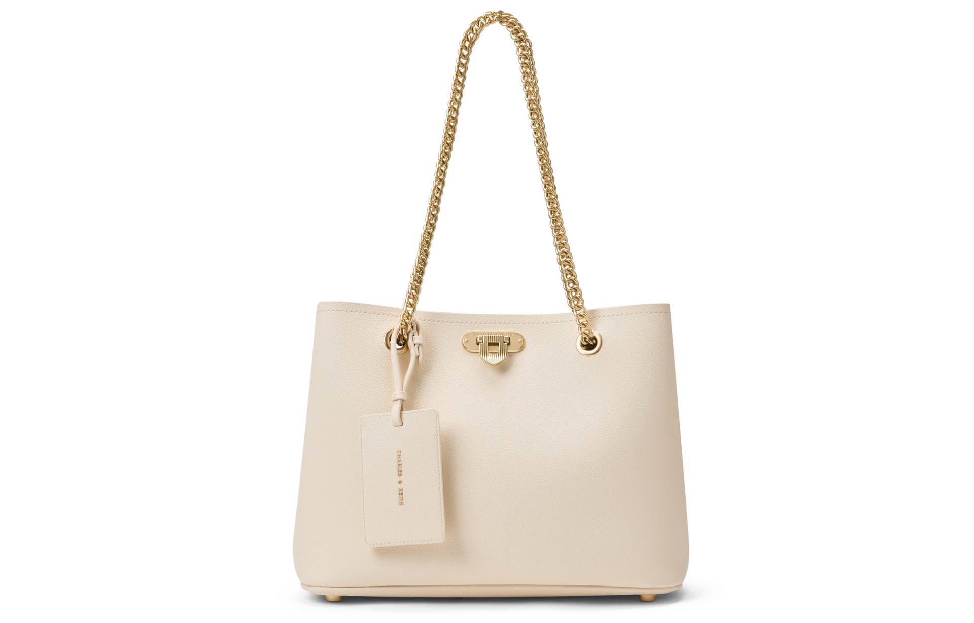 CHARLES&KEITH CHARLESKEITH PU Tote BeigeDark Brown