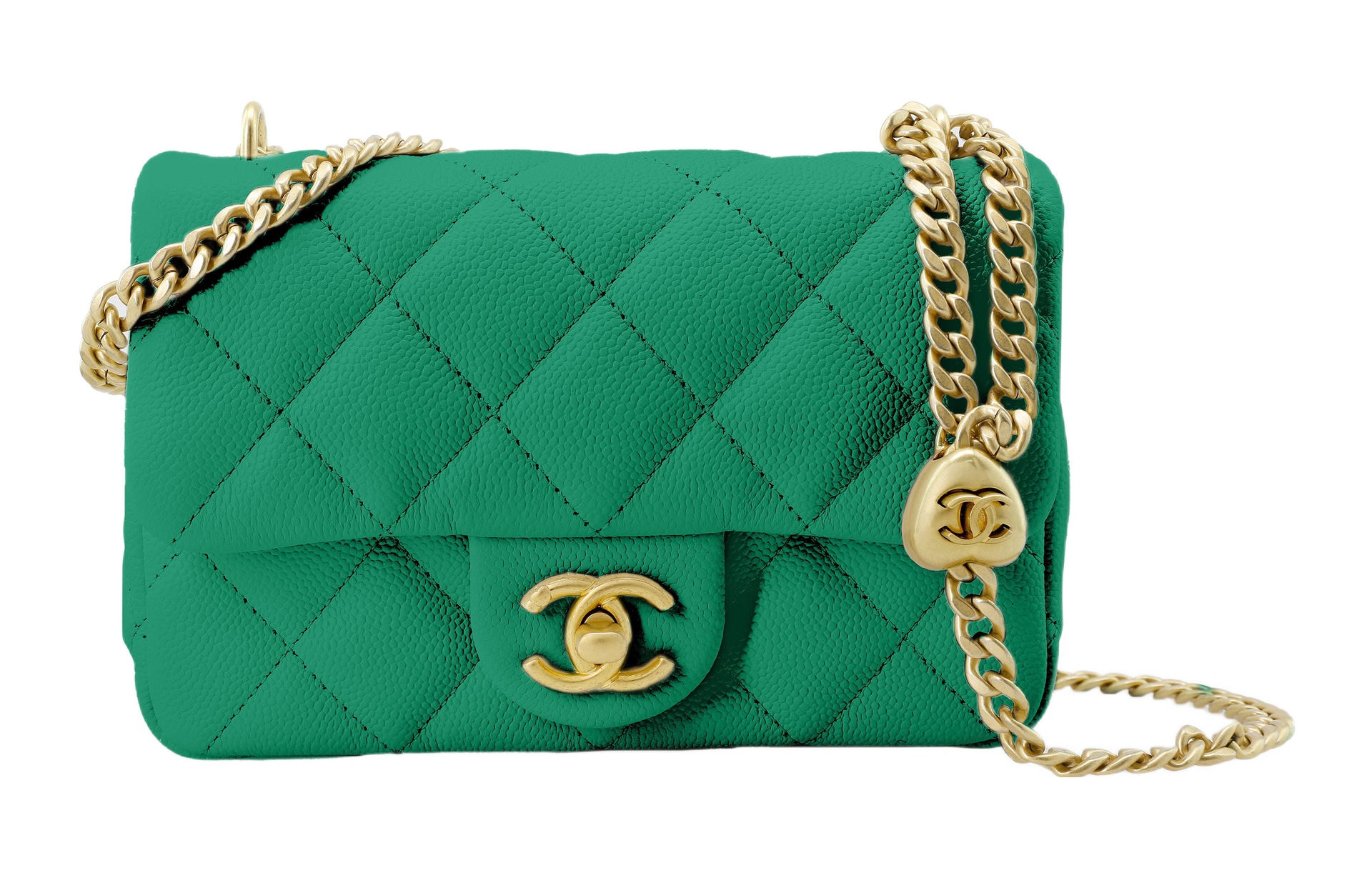 CHANEL 23P Small Flap Bag Green