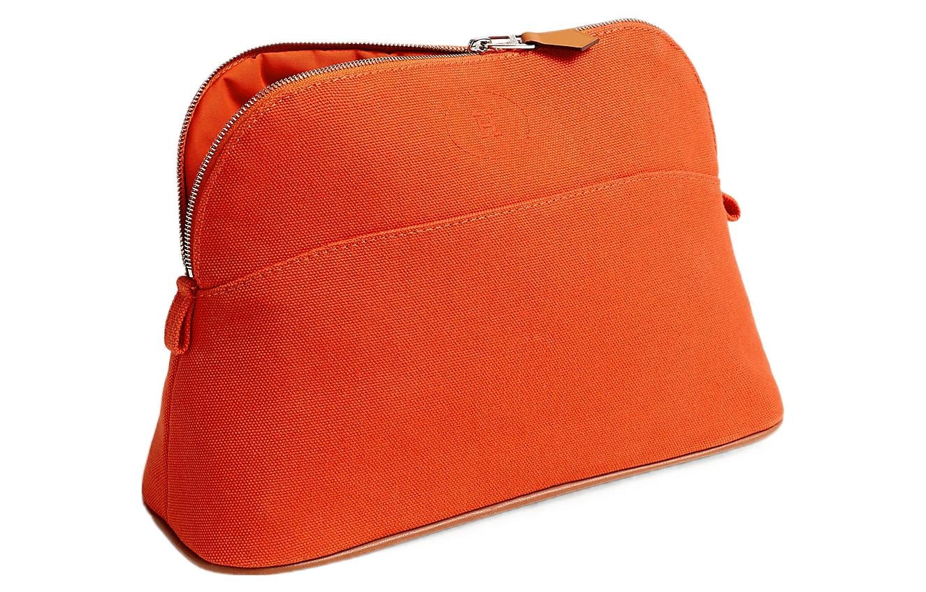 HERMES/爱马仕 Hermes Bolide Medium Canvas Pouch Orange