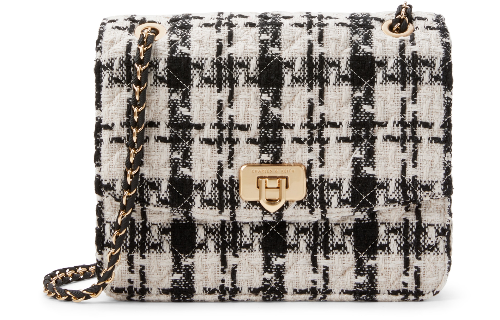 CHARLES&KEITH Quilted Chain Shoulder Bag Medium