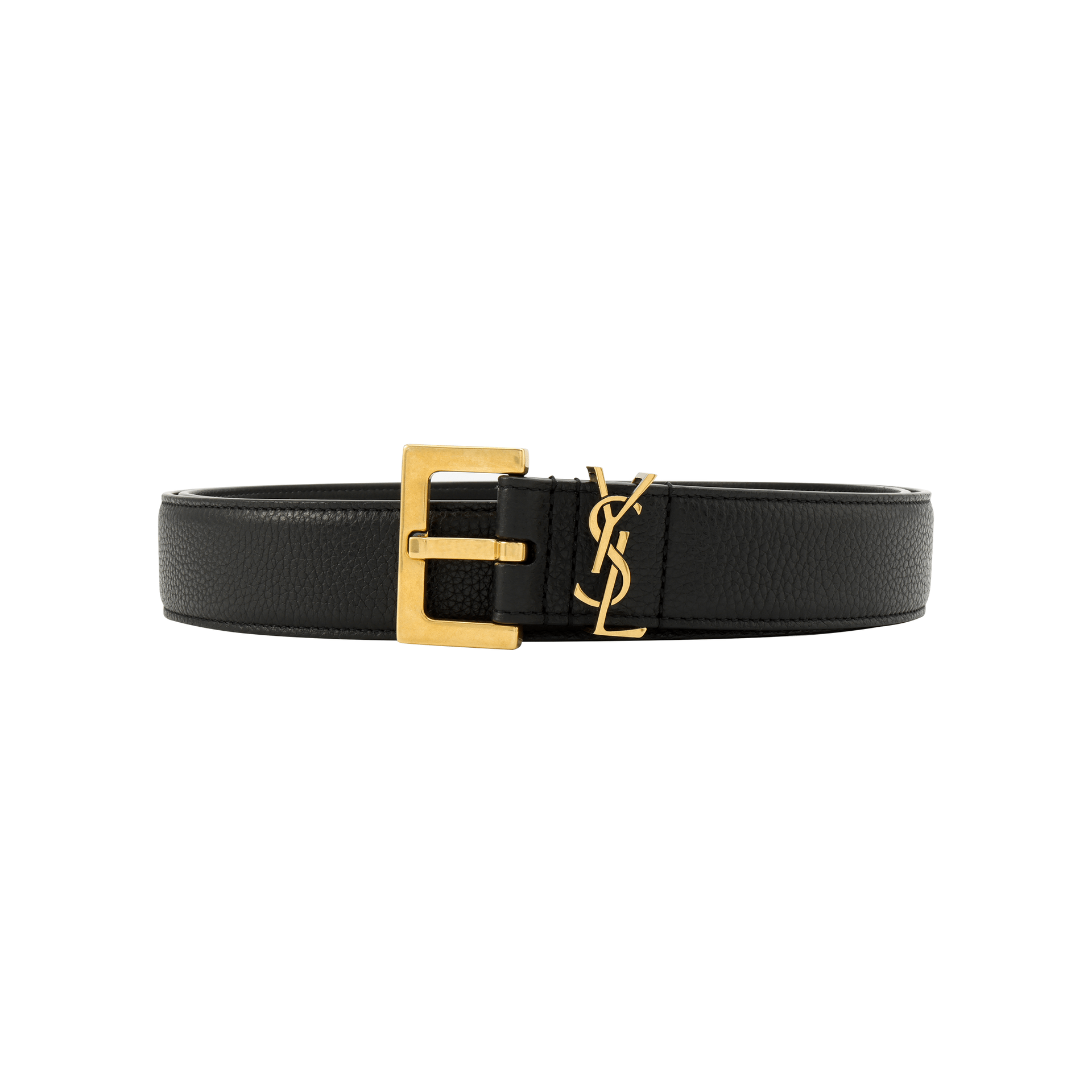 SAINT LAURENT/圣罗兰 Saint Laurent YSL Logo Calfskin Belt