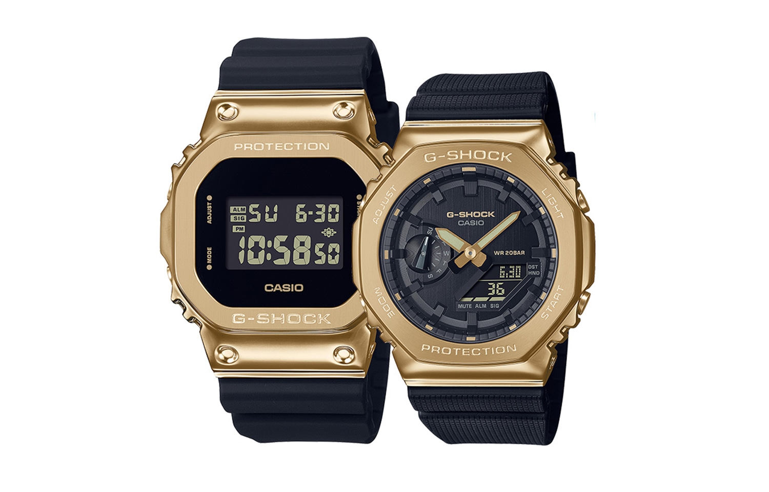 CASIO/卡西欧 CASIO G-SHOCK 200 GM-5600G-9PR+GM-2100G-1A9PR