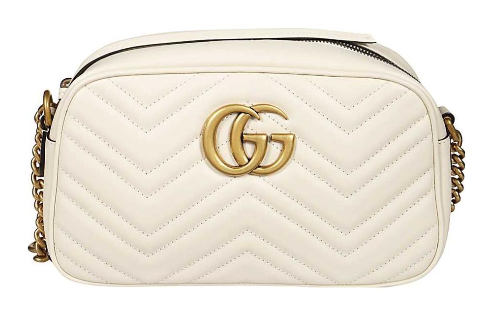 GUCCI/古驰 Gucci GG Marmont Camera Bag White