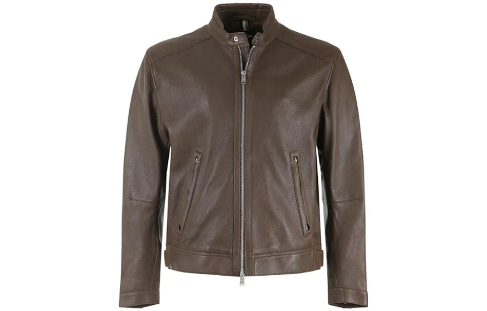HUGO BOSS FW23 Green Leather Jacket