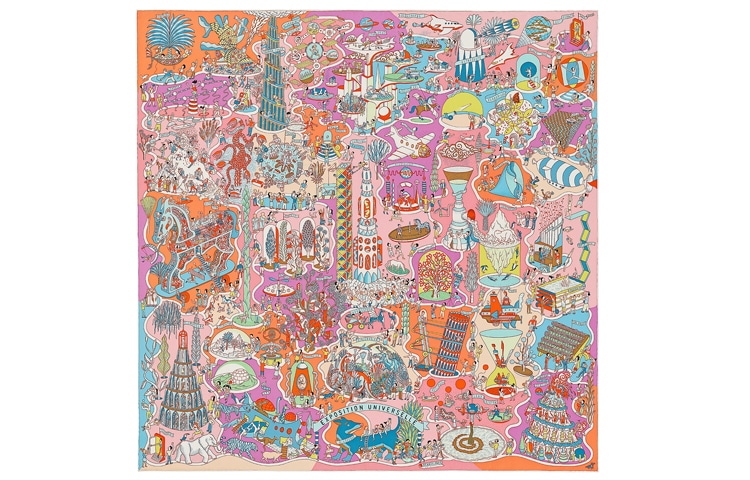 HERMES/爱马仕 Hermes World Expo 90cm Silk Scarf