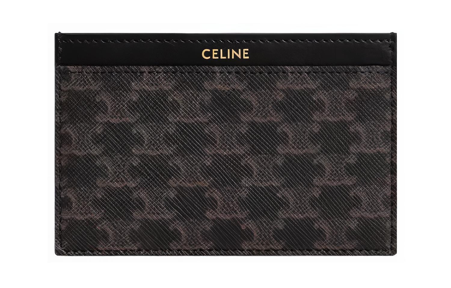 CELINE Triomphe Card Holder Black