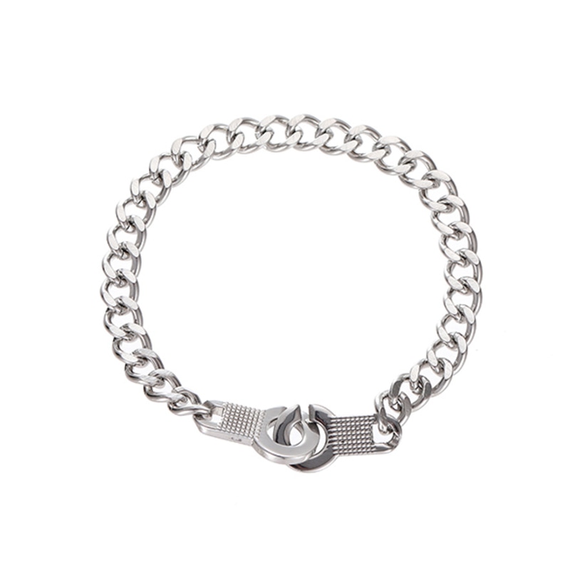 AKAK Buckle Cuban Bracelet Silver White