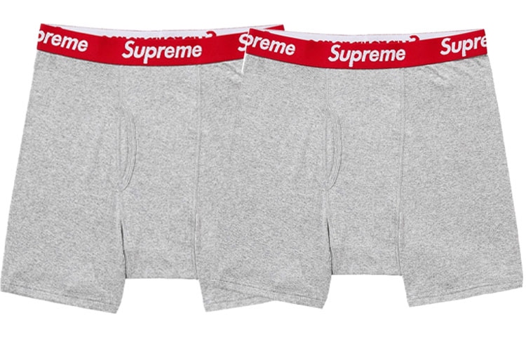 Supreme x Hanes Boxer Briefs 2 Pack Grey