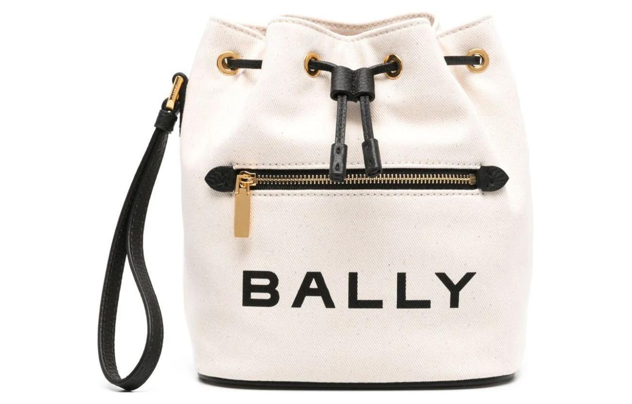 BALLY巴利 Bally Bar Logo Canvas Bucket Bag