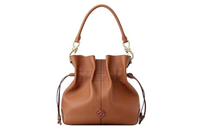 FION Caramel Brown Bucket Bag