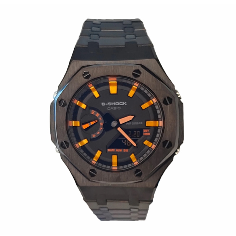 CASIO/卡西欧 CASIO GA-2100-1A1 Neon Orange Steel