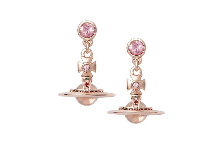 Vivienne Westwood 3D Orb Earrings Rose Gold