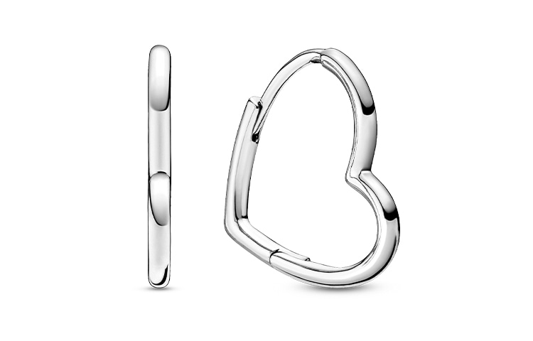 Pandora/潘多拉 Pandora Asymmetric Heart Earrings