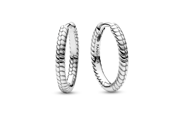 Pandora/潘多拉 Pandora Snake Chain 925 Silver Earrings