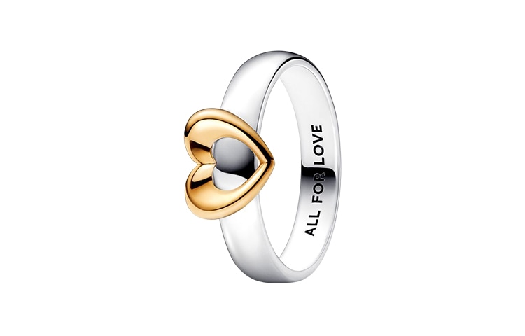 Pandora/潘多拉 Pandora Moments Shining Two-Tone Heart Ring