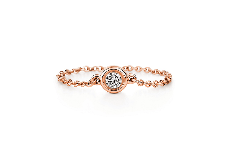 TIFFANY & CO./蒂芙尼 Tiffany & Co. Elsa Peretti Diamonds by the Yard Ring Rose Gold