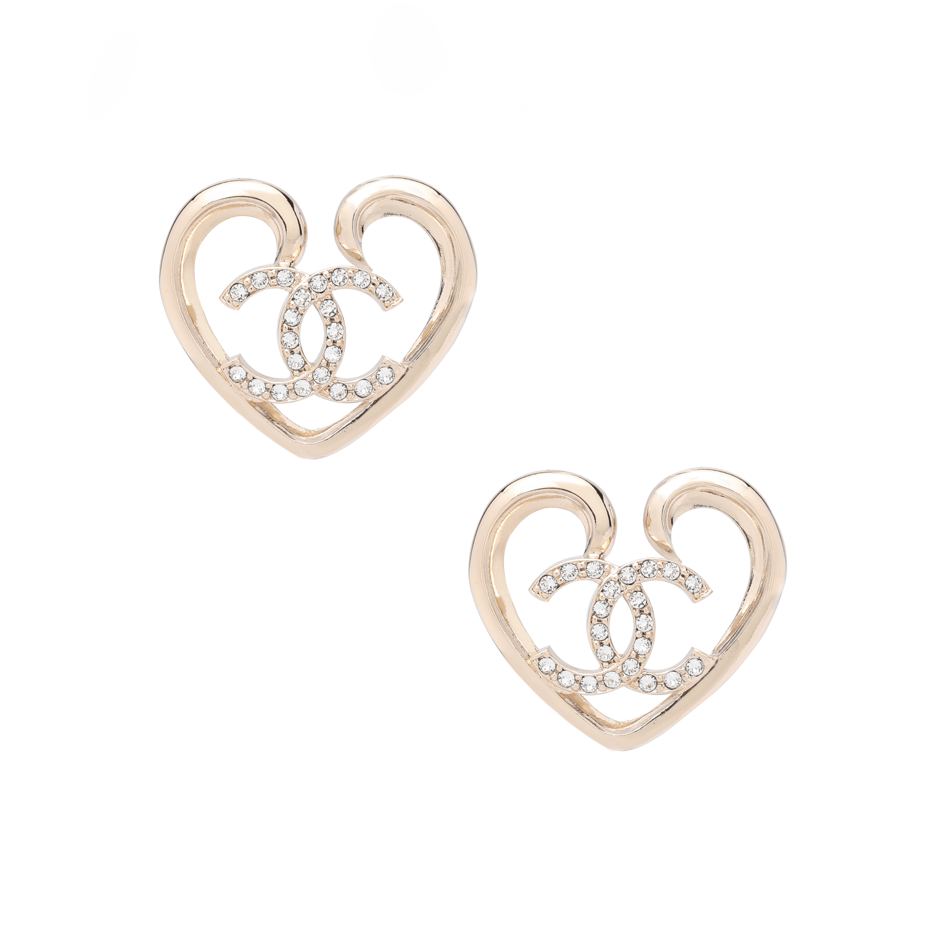 CHANEL Logo Earrings Gold