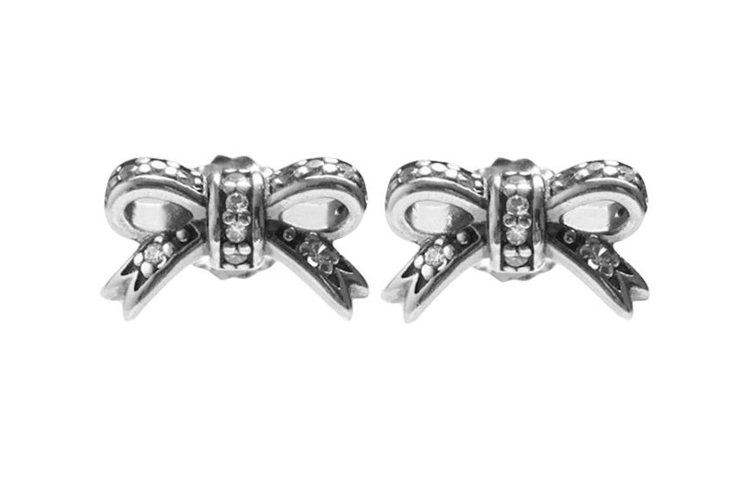 Pandora/潘多拉 Pandora Bow Stud Earrings